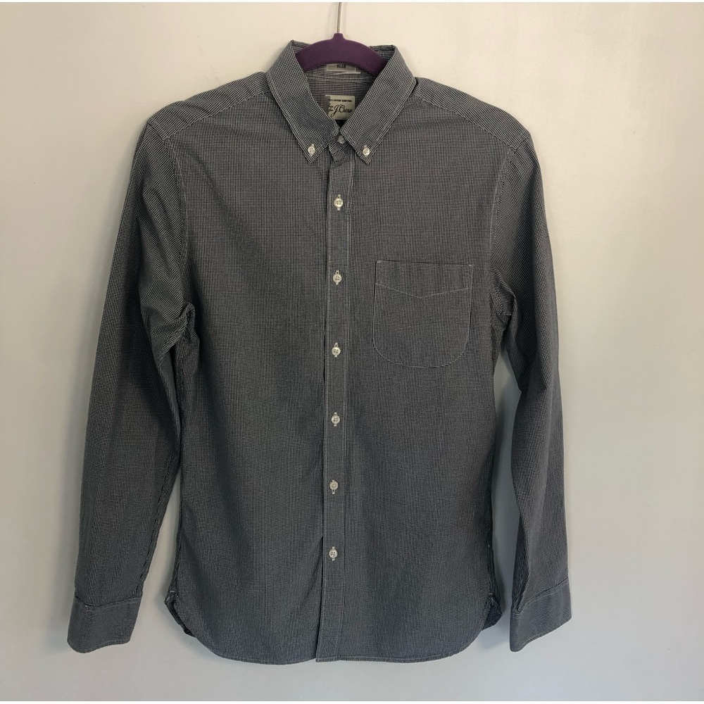 J.CREW Slim Men’s Gray/White Plaid Long Sleeve Casual Button Down Shirt  Sz S